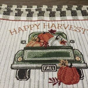 Happy Harvest tapestry set of 4 table mats
Fall thanksgiving holiday dining room